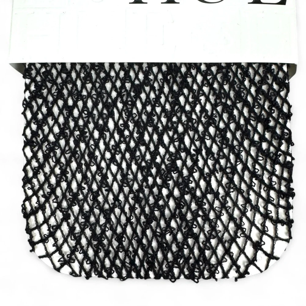 HUE Womens Black Wool Boucle Fishnet‎ Tights Size S/M